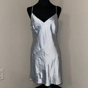 Princess Polly Sky Blue Satan Mini Dress Women's Size 10 Pastel Blue Coquette